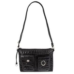 Brighton Cher Modern Mini Bag with Adjustable Strap Black Patent Leather